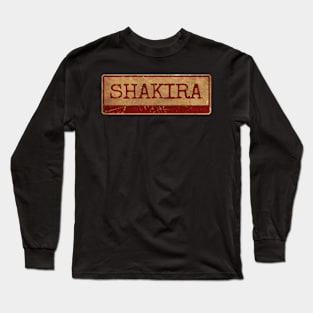 Aliska text red gold retro shakira Long Sleeve T-Shirt